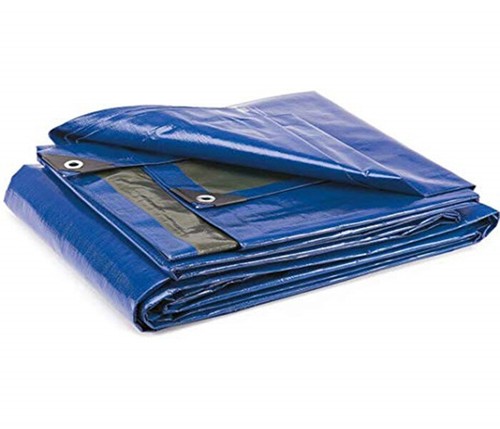 Telo occhiellato pvc blu - occhiellato,